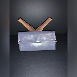 Brand new vintage gray blue faux, leather wallet